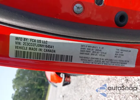 2022 Dodge Challenger R/T Scat Pack from USA, damaged, VIN 2C3CDZFJ0NH164541